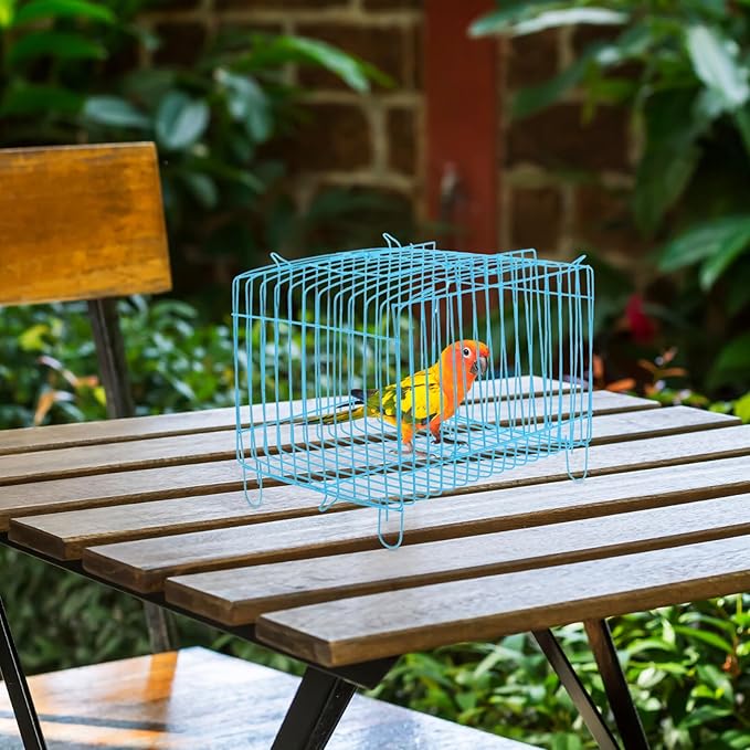 Kisangel Metal Bird Travel Cage Small Bird Cage Portable Carrier Storage s Carrying for Pet Product