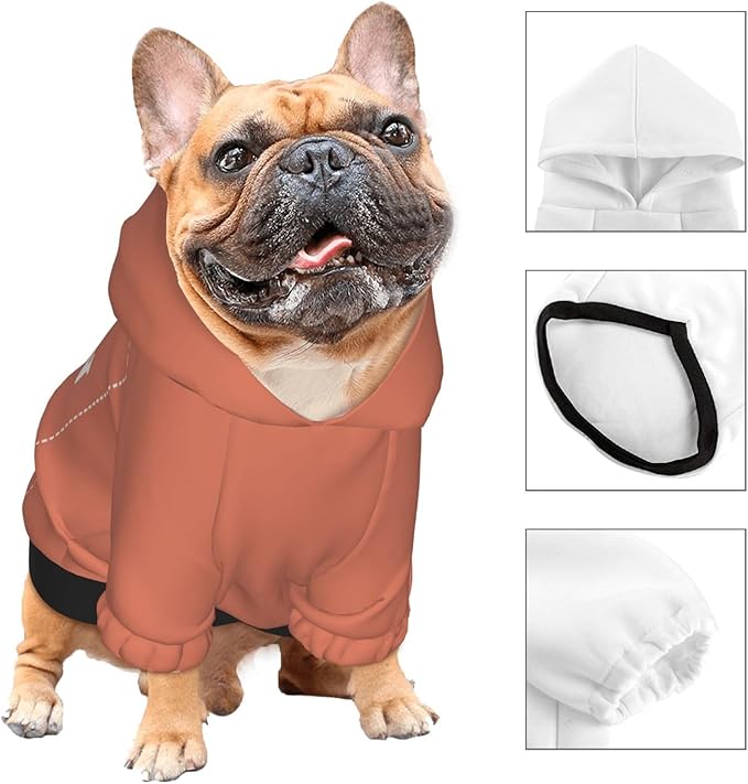 Dog Costume, Custom Dog Hoodie, Dog Name Costume Holiday Pet Pajamas Outfit, Personalized Pet Coat Costumes for Small Medium Large Dogs and Cats for Winter, Coral, XXS