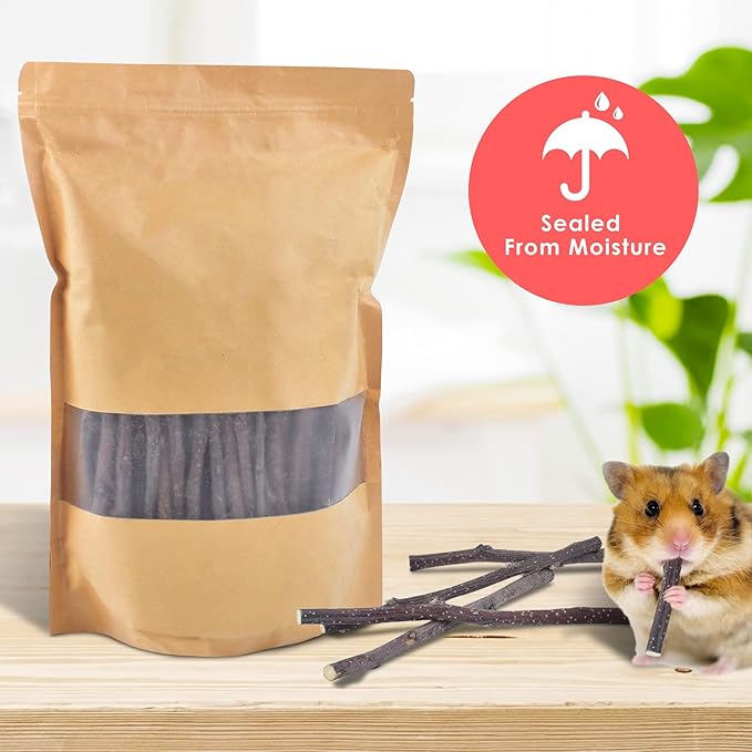ERKOON Natural Apple Sticks 500g (1.1lb) Small Animals Molar Chew Toys Apple Branch Chew Treats for Hamster Rabbit Chinchilla Bunny Guinea Pig Squirrel