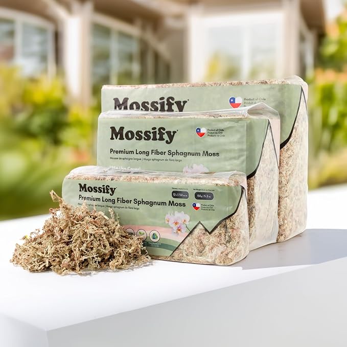 Mossify Premium Sphagnum Moss for Plants 150g, 5.3 Oz - Long Fiber Moss for Plants Indoor, Orchids, Terrariums, Gardening, Reptiles – Moisture Plant Moss for Propagation, Soil & Habitat Bedding