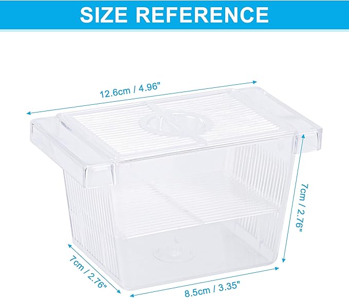 Aquarium Fish Breeder Box, Transparent Fish Breeder Tanks, Baby Fish Breeder Box with 2 Suction Cups, Partitioned Fish Hatching Box, Breeder Box for Fish Tank, Small