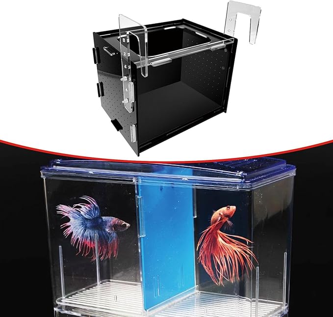 Fish Breeding Box Hatchery Sturdy Clear Acrylic Separation Incubator Isolation Box for Clownfish Betta Baby Fish Guppy, 20x15x15cm