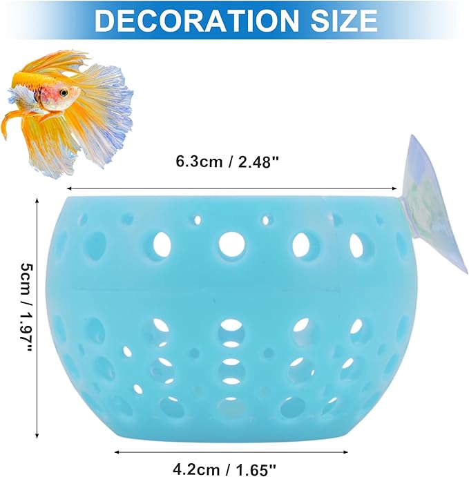 Betta Hideout Tunnel, Interactive Aquarium Decor, Aquarium Tunnel for Betta, Exciting Hiding Spot, Blue