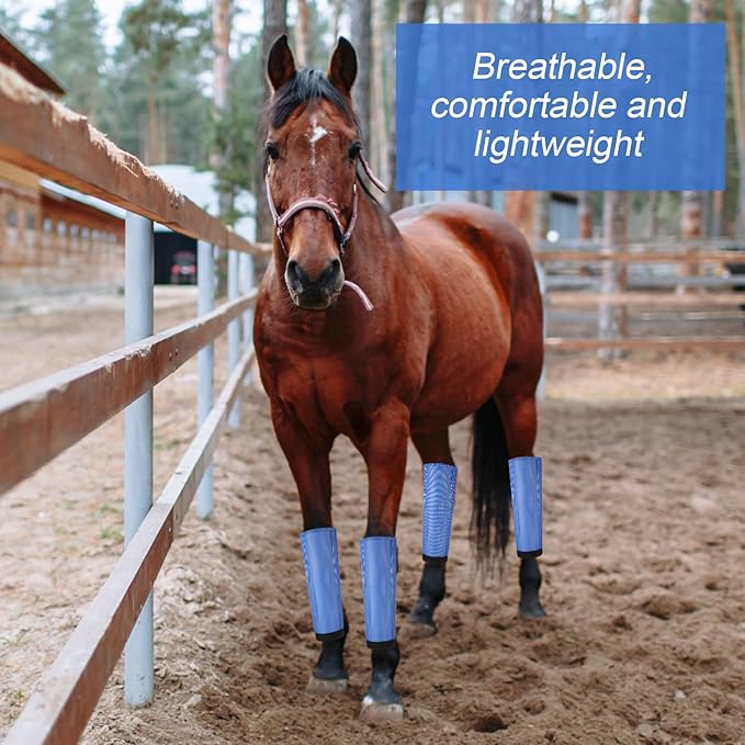 Set of 16 Mesh Fly Boots for Horse Breathable Mesh Horse Boots Protective Horse Leg Wraps Horse Leggings for Preventing Flies and Mosquitoes Bites