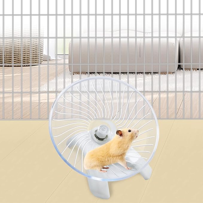 Litewoo Hamster Toys Wheel Exercise Flying Saucer,Silence Run Spinner, for Gerbil Rat Mouse Mice Hamster and Other Small Animal(White)