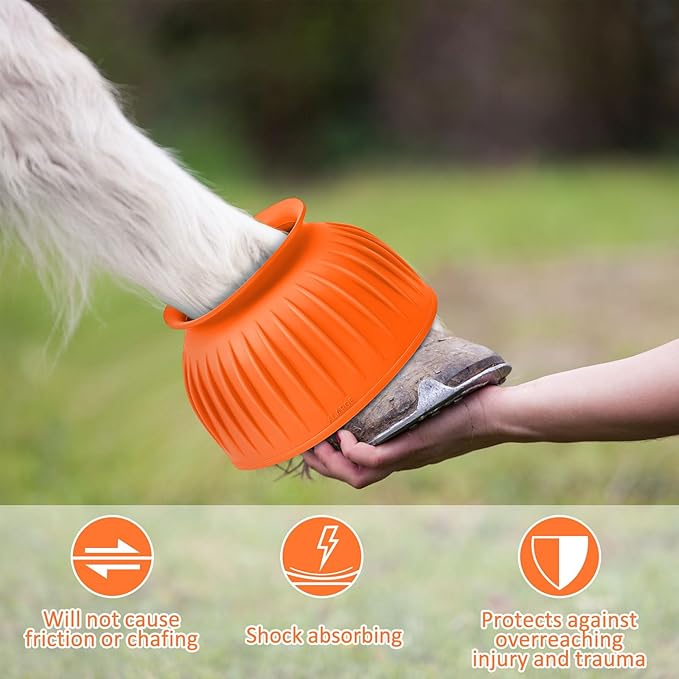 Abbylike Bell Boots for Horses 1 Pair/2 Pair Available, Protect Against Hoof Impact Trauma, Rubber Bell Boots Horse Care for Turnout, No Rub Design Wrap Hook and Loop
