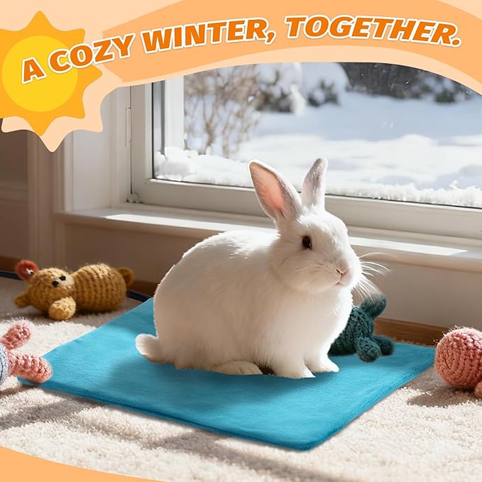ANPHSIN Pet Heating Pad for Small Animal - Fire Retardant Heated Pad with Overload Protection Anti Chew Cord for Puppy Kittens Chicks Rabbits Ferrets Hedgehogs Outdoor Indoor 15.7 x 12 Inches