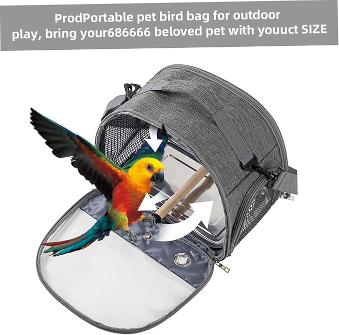 Bird Travel Cage, Bird Carrier,Transparent Bird Travel Carrier Including Standing Stick and Steel Plate,Foldable and Breathable kleintier transportbox for Small Pets
