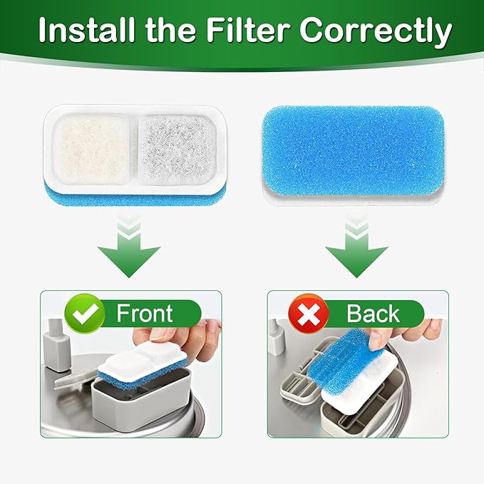 Cat Water Fountain Filter,Cat Fountain Filters Replacement Compatible with oneisall 67 oz/2L Stainless Steel Pet Water Fountain,12 Set Pet Fountain Filter Replacement