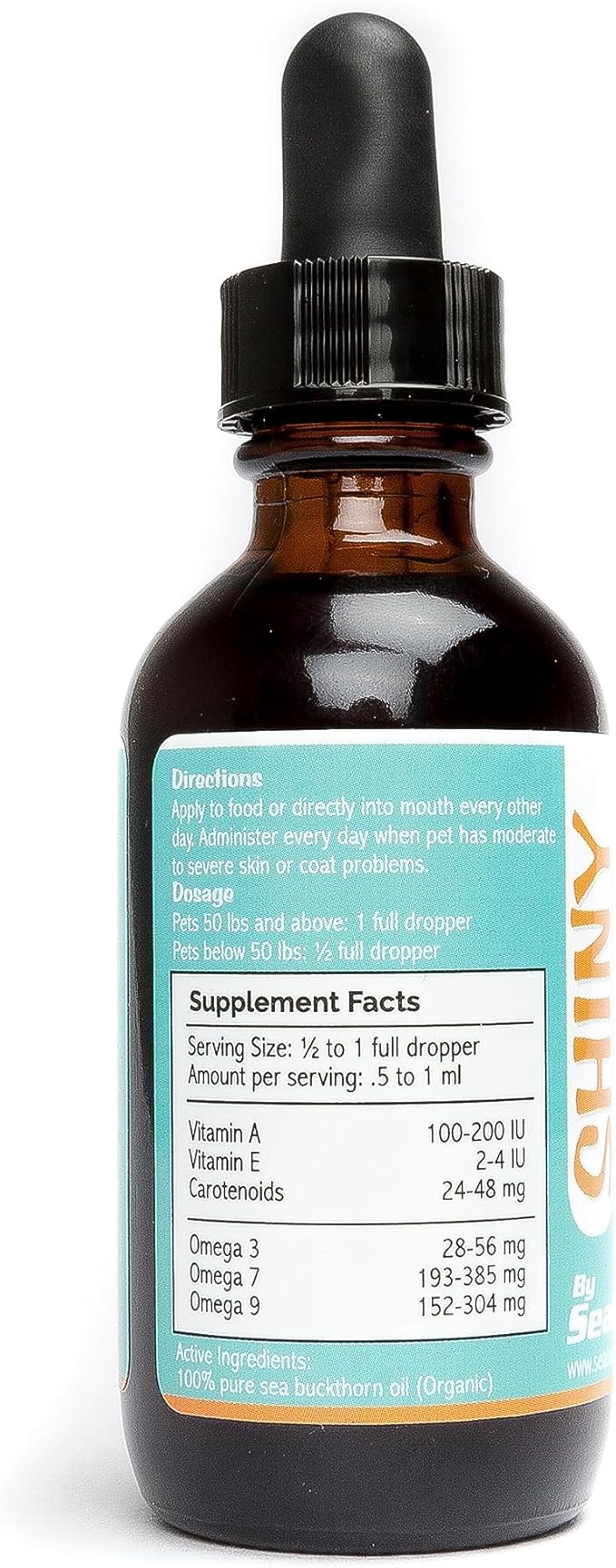 SeaBuck 7 Shiny Dog Sea Buckthorn Oil to Improve Dog Health (2-4 Month Supply, 60ml) – Supports Shiny Coat, Healthy Digestion, and Skin & Paw Pad Health for Dogs