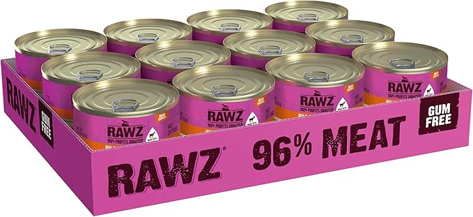 Rawz Natural Premium Pate Canned Cat Wet Food - Made with Real Meat Ingredients No BPA or Gums - 5.5oz Cans 24 Count (Rabbit with Goats Milk)