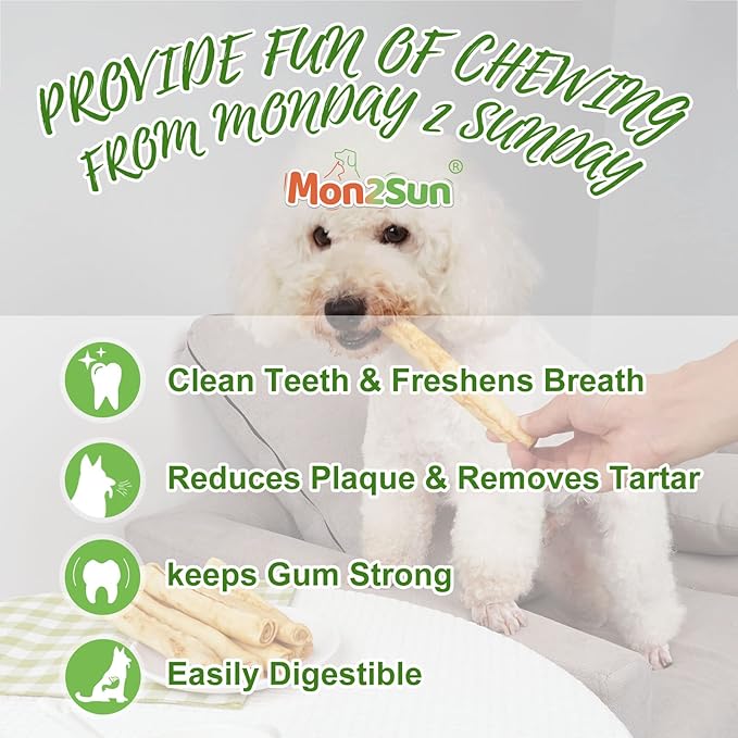 MON2SUN Dog Rawhide Rolls Twist Sticks Chew Treats Chicken Flavor for Puppy and Small Dogs, 40 Count（Pack of 1）