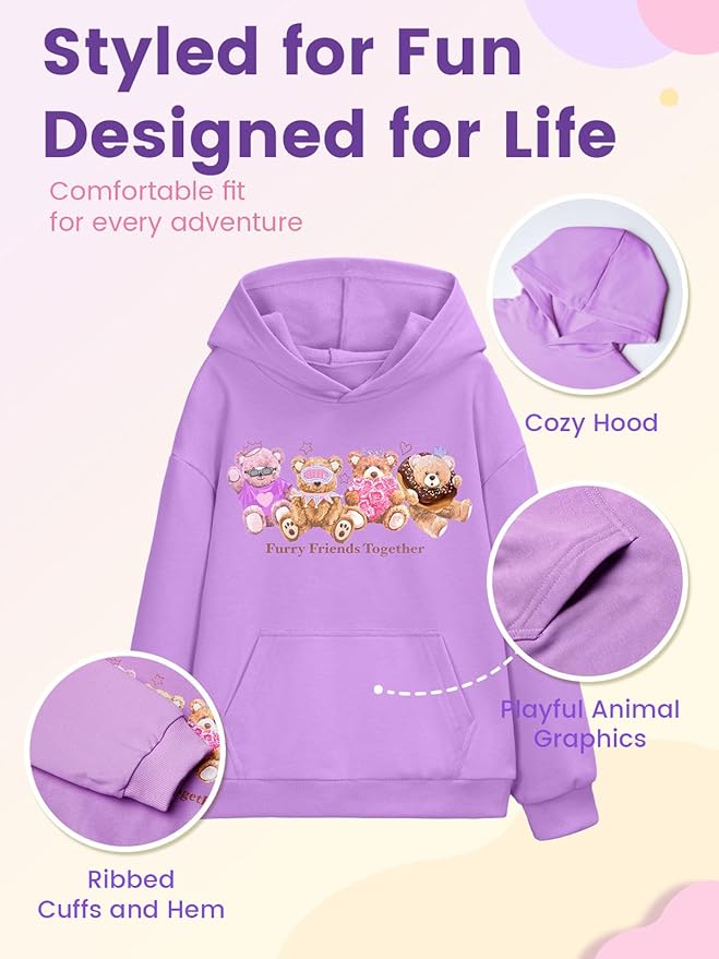 WELAKEN Sweatshirts for Girls Toddler & Kids II Little Girl's Pullover Tops Sweaters & Hoodies