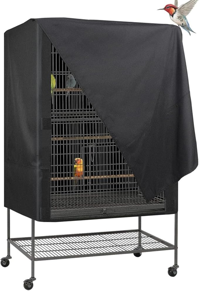Parrot Cage Cover Breathable,Black Out Lightweight Washable Dust Proof Hood for Lovebird Canary Conure Cockatiel Parakeet Pet Night