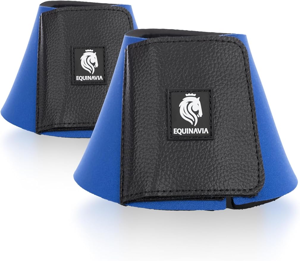 Equinavia Toki Bell Boots for Horses | Neoprene Overreach Boots - Royal Blue - S