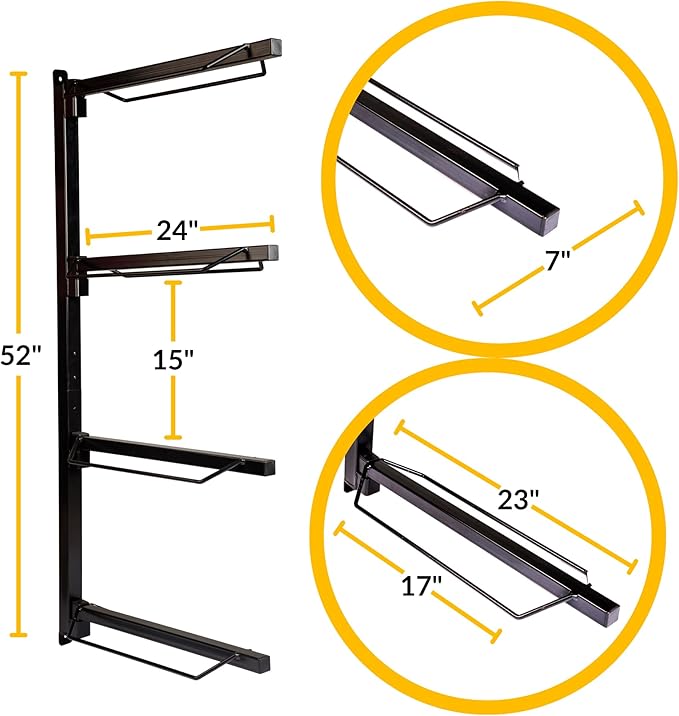 Saddle Rack Wall Mount - Equestrian 4-Tier Heavy Duty | Western and English Saddle Rack | Holds Tack, Pad, Accessories etc. for Horses | USA Designed