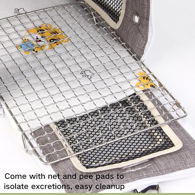 Bird Travel Carrier with Perch Parakeet Carriers with Net, Pad Mat, Feeder Portable Pet Carrier Bag for Bird Transparent Travel Carrier Cage for Budgie Conure Cockatiel (Black and White)