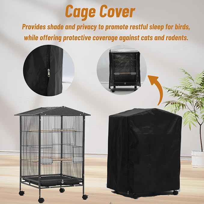 Parakeet Cage,Birdcage,Large Bird Cage Covers for Night,Parakeet Toys,Parrot Cage Accessories, for Finch,Cockatiels,Conure Bird,Budgie,Pigeon,Canary,Lovebird,Small Quaker Parrot