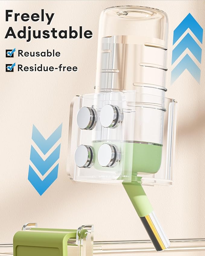 BUCATSTATE Hamster Water Bottles Holder with Magnetic, Drop-Resistant Water Bottle Stand with Adjustable Height, Fits Bottles up to Dia 2 inches, for Hamsters Small Pets (Only Water Bottle Holder)