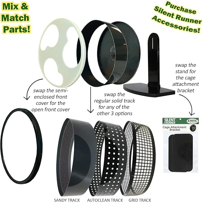 Silent Runner Glow Wheel - 12" Regular - Exercise Wheel (Wheel + Autoclean Track + Cage Attachment)
