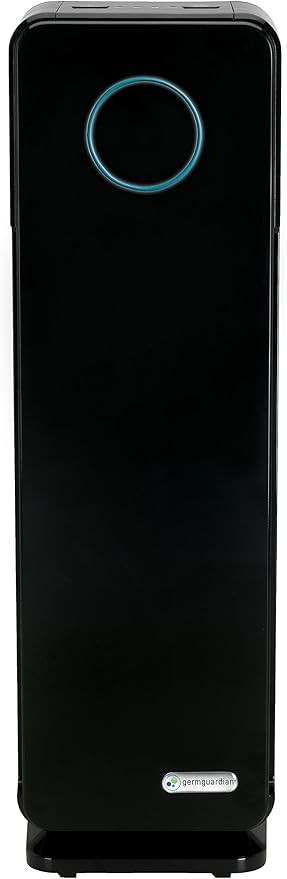 GermGuardian 5-In-1 HEPA Air Purifier for Home, Pet Air Purifier with HEPA Air Filter & UV-C Light, AC4300BPTCA, 743 Sq. Ft., 22'' Tower, Black