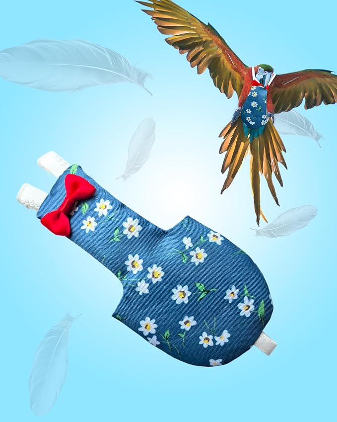 UKJENT Bird Diaper Protective Parrot Nappy - 2 Pack, Reusable Flight Suit with Waterproof Inner Layer, Washable Cute Urine Wet Suit for Cockatiel Monk Parakeet Sun Parakeet Lory(M)