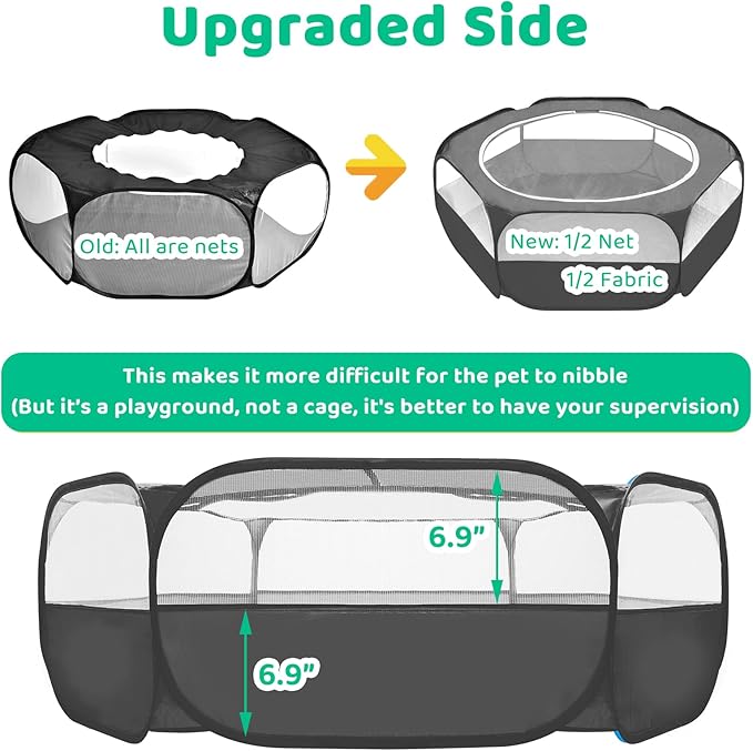 Amakunft Small Animal Pop-Up Playpen with Mesh Cover, 47'' x 23.6'' x 15'' Chicken Brooder Box, Play Pen Indoor Outdoor for Guinea Pigs, Bunny, Rabbits, Ferrets, Chinchillas, Kittens