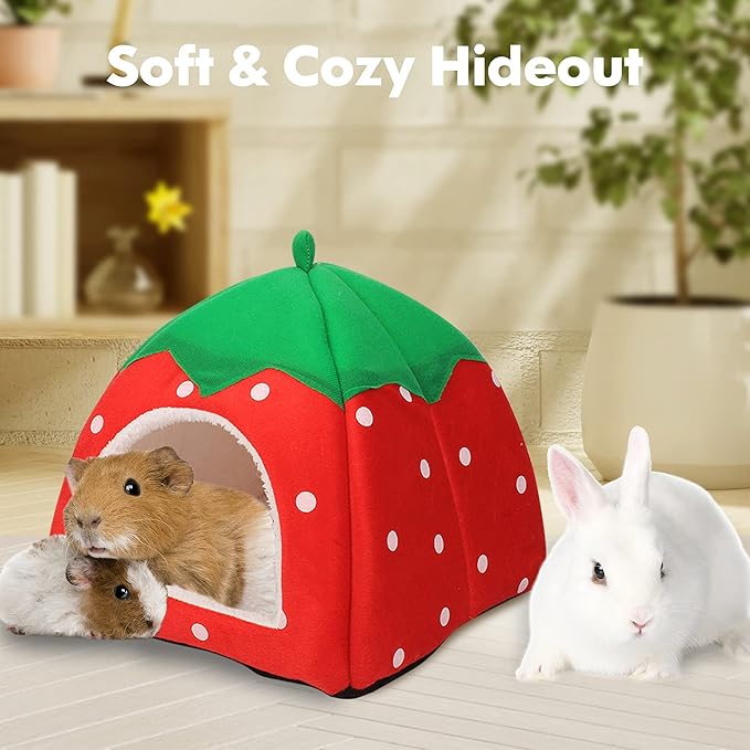 Guinea Pig Hideout Bed Dwarf Rabbit House Cave Accessories Cozy Hide-Out for Little Bunny Hedgehog Ferret Chinchilla&Other Small Animals