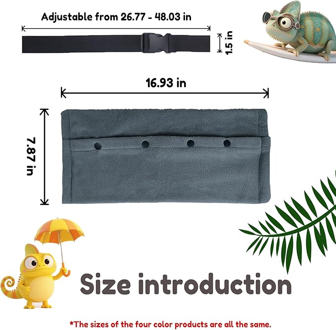 Adjustable Bearded Dragon Carriers Sling, Animal Sling Carrier Bag for Geckos, Crested Geckos, Lizards, Chameleons - Portable Reptile & Small Pet Outdoor Carrier Bag (Red)