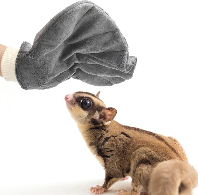 4 Pcs Sugar Glider Bonding Pouch with Mitt Calming Hedgehog Gloves Sugar Glider Cage Accessories Handling Bite Proof Hamster Carry Bag for Small Animal Outgoing Sleeping