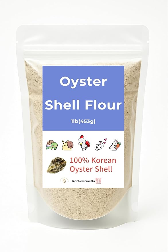 | Oyster Shell Flour 1lb – Finely Ground Calcium Material for Chickens, Ducks, Birds, Reptiles, Amphibians, and More – Crushed Oyster Shell Alternative | 굴껍질가루