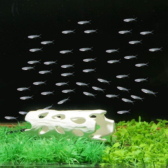 XMHF Aquarium Decor Shrimp Shelter Tube Breeding Hiding Cave Holes Ornaments Fish Tank Decorations White