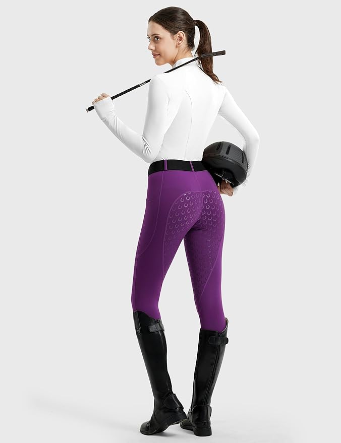 FitsT4 Sports Women's Full Seat Riding Tights Active Silicon Grip Horse Riding Tights Equestrian Breeches