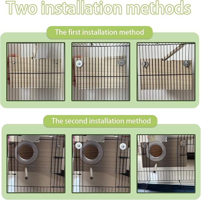 Parakeet Nesting Box, 7.87 X 4.72 X 4.72 inch Bird Nest Breeding Box with Perch Parrot Mating Box Wood Bird House Aviary for cage (S Horizontal Wood)