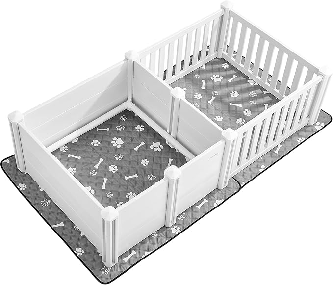 VEVOR Dog Whelping Box, 73x38x19.7 in, Plastic Dog Whelping Pen with Adjustable Height Door, Puppy Playpen with Waterproof Pee Pad, Easy to Clean, Durable Indoor Pet Birth Kit for Medium Sized Dogs