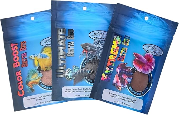 Betta Bits Variety Pack - 3 Different Betta Foods - Extreme Color, Ultimate & Color Boost!