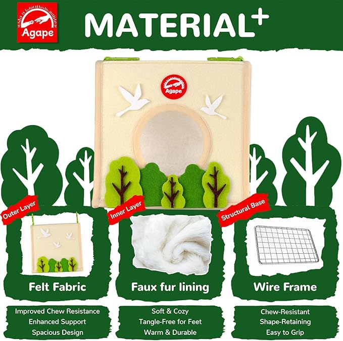Agape Bird Nest for Bird Cages, Warm Plush Bed for Small, Medium & Large Parrots, Hanging Hammock for Parakeet, Budgie, Cockatiel, Lovebird, Conure, Bird Cage Accessories