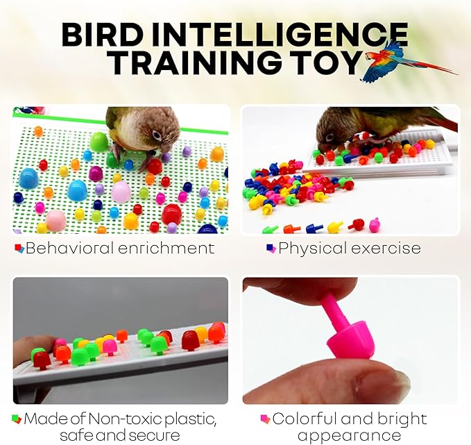 QBLEEV Parrot Puzzle Toys for Parakeets, Cockatiel & Conure - Bird Intelligence Training & Foraging Toys