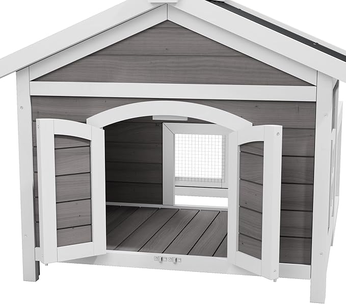 Wooden Chicken Coop Indoor and Outdoor,Hen House Poultry Pet Hutch with 2 Zone,Waterproof roof,Windows and Ventilation Door for Small Animals Habitat