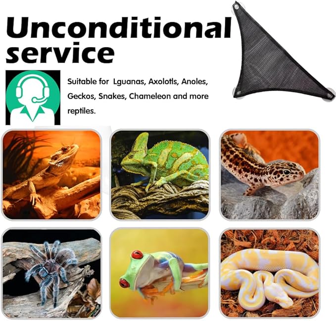Bearded Dragon Hammock Reptile Hammock for Axolotl,Geckos,Lizards,Breathable Mesh Bearded Dragon Tank Accessories for Snakes,Chameleon,Fish