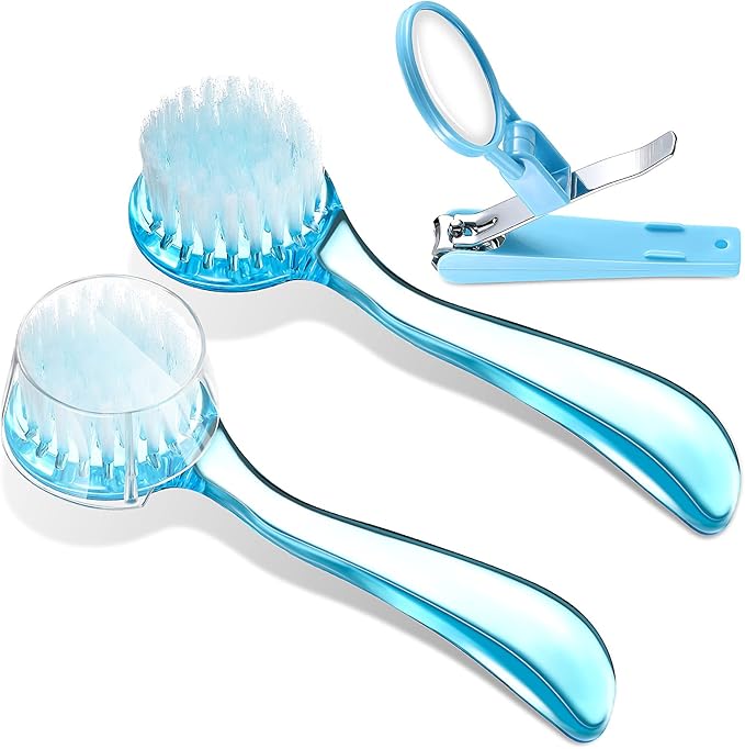 Mudder 3 Pcs Hedgehog Small Animal Grooming Kit Including 2 Bathing Brush and a Nail Toenail Clipper with Magnifier for Pet Hamster Hedgehog Guinea Pig Rabbit Cat Kitten