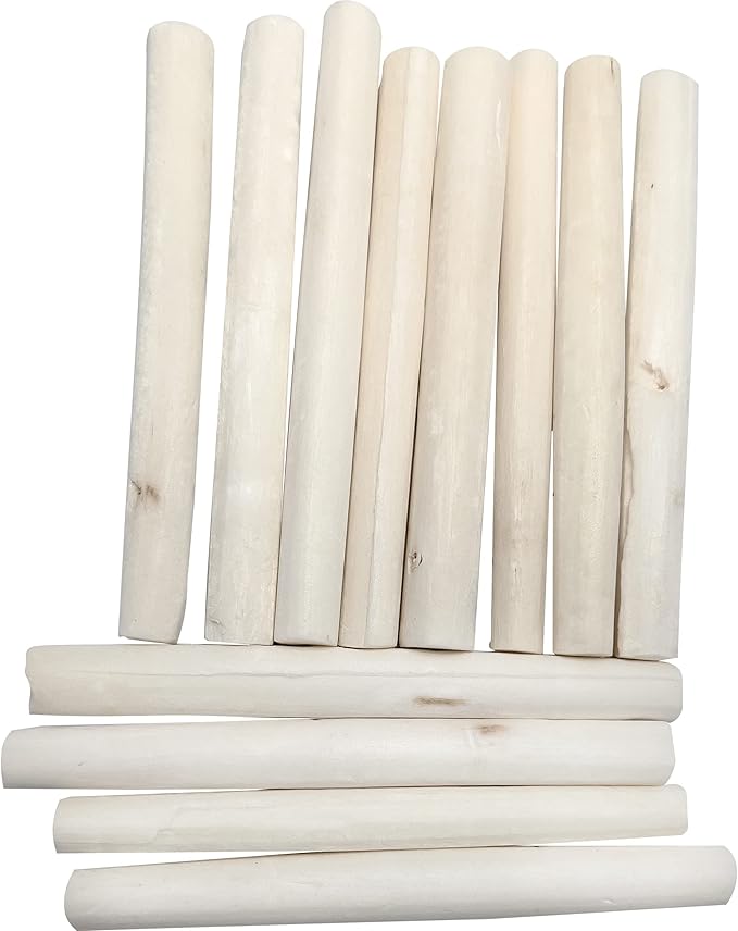 Sola Log Foot Toy Pack – 12 Natural Skinny Sola Logs for Chewing, Shredding & Foraging – Lightweight Enrichment Toys for Budgies, Cockatoos, Parakeets and Small Parrots – Safe & Splinter-Free Bird Toy