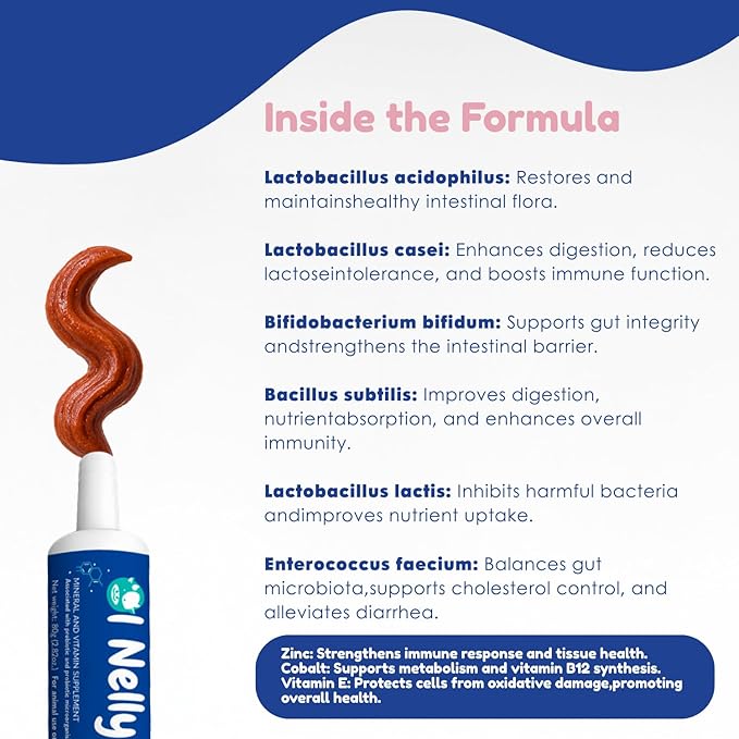 Ruminants Pre and Probiotic Paste (30 Pack, 80g Each)- with Vitamins and Minerals- 6 Strains and 8 Billion CFU- Immune and Gastro Health Support for All Ruminants: Bovines, Goats & More