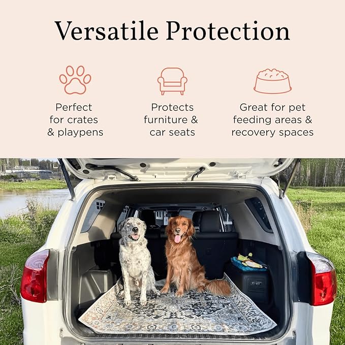 LOVEWAG Washable Dog Pee Pads, 24" x 16", Waterproof, Non-Slip, Super Absorbent, Reusable Machine-Washable, 2-Pack (Rustic Terracotta)