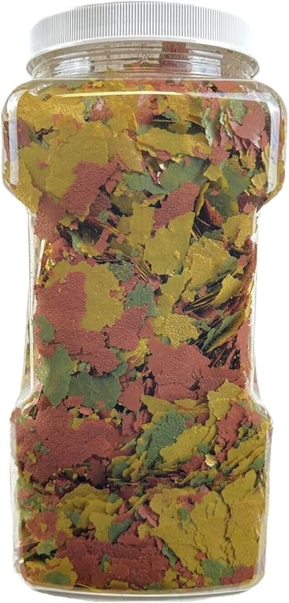 Aquatic Foods Inc. Tropical Fish Flakes, Mix of Krill, Color Enhancing, Spirulina Flakes for Cichlids, Angels, Live Bearers, Tetras, Guppies, All Tropical Fish...WL 1-lb 2oz Lg Jar