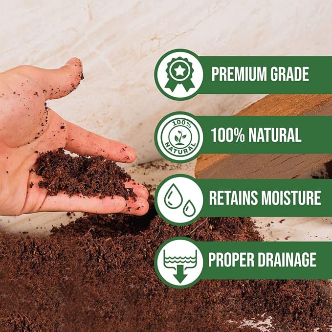 Coco Coir for Plants 4-Pack – 2.6 Cu. Ft. Compressed Coconut Coir Bricks, 10 lb. Organic, Low EC, pH Balanced Coco Peat for Indoor & Outdoor Gardening, Potting Soil, Indoor Plant Soil
