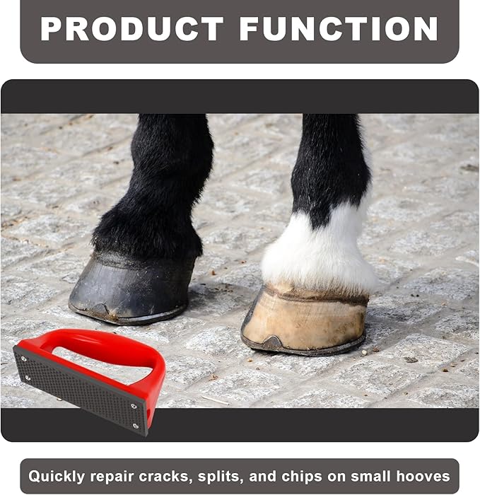 Wadoy Mini Hoof Rasp for Horses, Farrier Rasp for Goat Feet Hooves, Portable Hoof Trimming Tool, Ergonomic Grip to Removes Excess Hoof for Foals, Goats, Ponies & Donkeys Other Animals