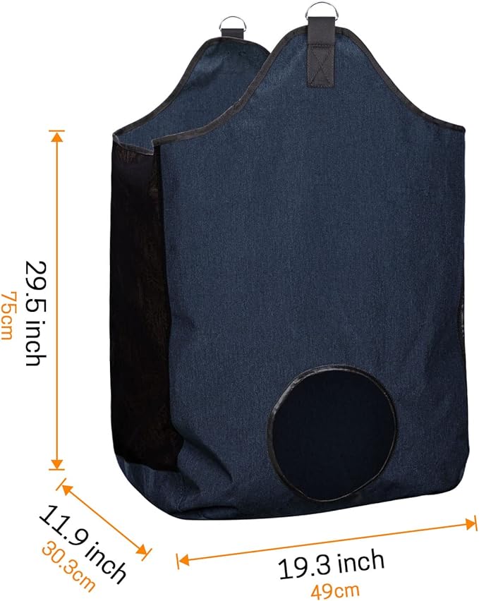 Hay Bags for Horse, Large Capacity Feeding Bag, Hay Nets for Sheep, Goats, Open Feed Hole Hay Feeder for Slow Feeding (Blue)