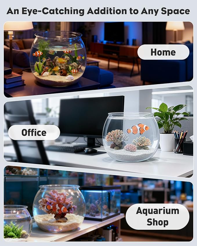Pawfly Small Plastic Fish Bowl, Clear Round 3 Gallon Fish Tank for Little Fish, Unbreakable Small Fishbowl Desktop Aquarium, Shatterproof Betta Fish Tank Goldfish Bowl, Decorative Globe Vase