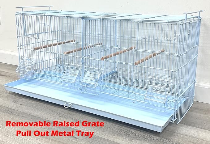 LOT of Stackable Breeder Bird Flight Cage with Removable Center Divider and Breeding Nest Box Doors with Removable Rolling Stand